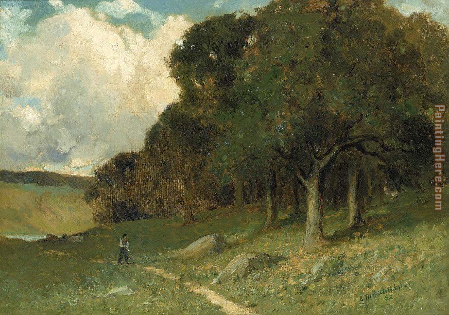 Edward Mitchell Bannister man on path with trees in background